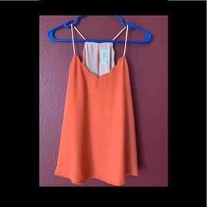 Sweet Wanderer scalloped racer back tank blouse